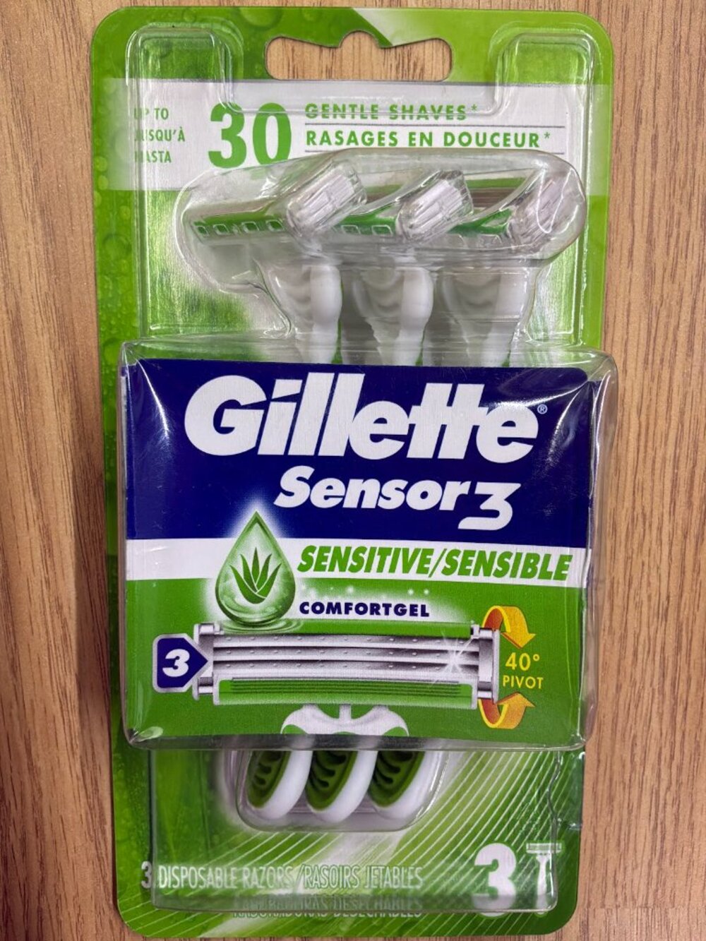 Gillette Sensor3 Sensitive Men's Disposable Razor, 3 Razors Count - Picture 7 of 12